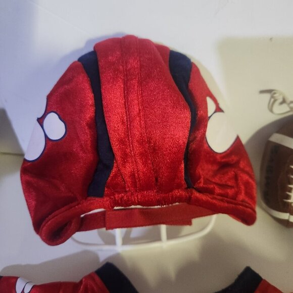 Build A Bear Football Outfit Clothes Shorts Shirt Helmet Football Red an… - Picture 6 of 8